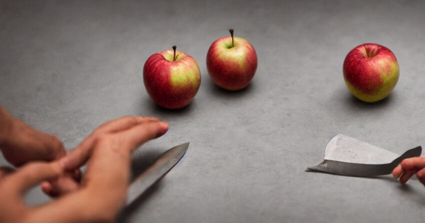 Sådan undgår du at skære dig med en æbleskræller